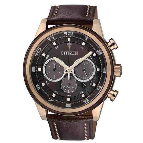 Image of mat forgyldt stål quartz med Eco-Drive Herre ur fra Citizen, CA4037-01W